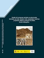 Portada de Estudio de hormigones reciclados no estructurales fabricados con árido reciclado mixto: propiedades mecánicas y expansión debida al contenido de sulfatos. Estudio bibliográfico.  M-125