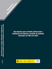 Portada de Guía técnica para el diseño, fabricación e instalación de tuberías a presión de poliéster reforzado con fibra de vidrio. R-23