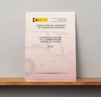 Portada de Observatorio del transporte de viajeros por carretera. Contratos de gestión de la Administración General del Estado, 2018.
