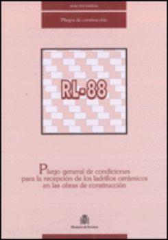 Portada de Pliego general para la recepción de los ladrillos cerámicos en las obras de construcción. RL-88.