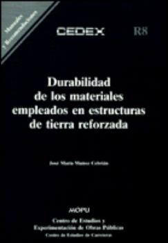Portada de Durabilidad de los materiales empleados en estructuras de tierra reforzada. R-8