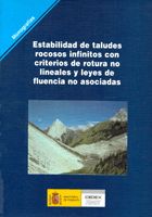 Portada de Estabilidad de taludes rocosos infinitos con criterio de rotura no linealy leyes de flujo no asociadas. M-80