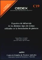Portada de Espectros de infrarrojos de los distintos tipos de resinas utilizadas en la formulación de pinturas. C-19
