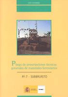 Portada de Pliego de Prescripciones Técnicas Generales de materiales ferroviarias. PF-7. Subbalasto.