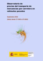 Portada de Observatorio de precios del transporte de mercancías por carretera en vehículos pesados. Septiembre 2022 (Datos desde 1T-1999 a 2T-2022]