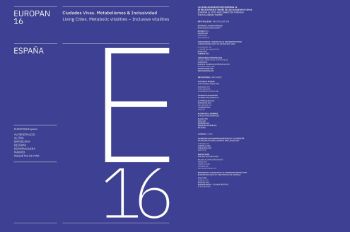 Portada de EUROPAN 16, ESPAÑA . Ciudades vivas. Metabolismos & Inclusividad. Living Cities. Metabolic vitalities-Inclusive vitalities