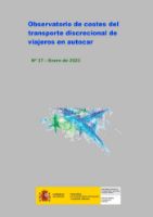 Portada de Observatorio de costes del transporte de viajeros en autocar. Nº 37, enero 2023