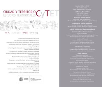 Portada de Revista Ciudad y Territorio, Estudios Territoriales. C y TET n.º 216, verano 2023