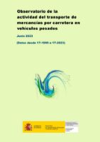Portada de Observatorio de la actividad del transporte de mercancías por carretera en vehículos pesados. Junio 2023