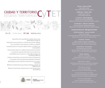 Portada de Revista Ciudad y Territorio, Estudios Territoriales. CyTET n.º 218, invierno 2023