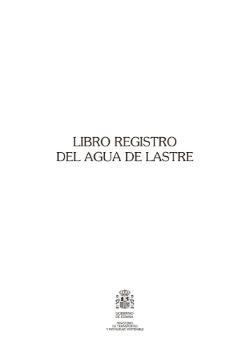 Portada de Libro Registro del Agua de Lastre. [IMPRESO]