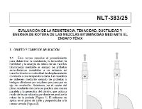 Portada de Normas NLT383/25. Normas NLT: Evaluación de la resistencia, tenacidad, ductilidad y energía de rotura de las mezclas bituminosas mediante el ensayo Fénix