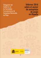 Portada de Informe 2016 sobre el sector de autopistas de peaje en España.