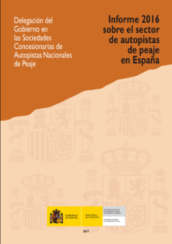 Portada de Informe 2016 sobre el sector de autopistas de peaje en España.