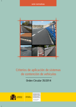 Portada de Criterios de aplicación de sistemas de contención de vehículos. Orden Circular 35/2014