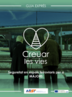 Portada de Seguretat en espais ferroviaris per a majors.  Creuar les vies