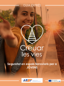 Portada de Seguretat en espais ferroviaris per a jovens. Creuar les vies