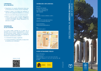 Portada de Guía de servicios. Biblioteca General del Ministerio de Fomento