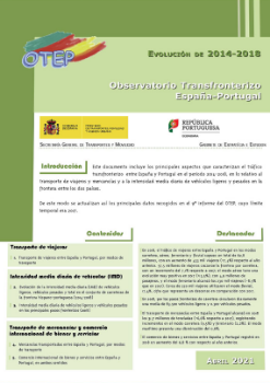 Portada de Observatorio Transfronterizo España-Portugal. Evolución 2014-2018 [Díptico abril 2021]