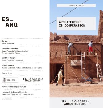 Portada de Architecture  is cooperation. ES_ARQ. La Casa de la Arquitectura [Folleto díptico]