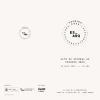 Portada de Acto de entrega premios 2025 . ES_ARQ. La Casa de la Arquitectura [Folleto díptico]