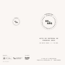 Portada de Acto de entrega premios 2025 . ES_ARQ. La Casa de la Arquitectura [Folleto díptico]