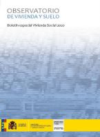 Portada de Observatorio de Vivienda y Suelo. Boletín especial Vivienda Social 2020