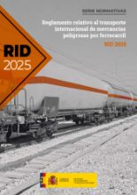 Portada de Reglamento relativo al transporte internacional de mercancías peligrosas por ferrocarril. RID 2025