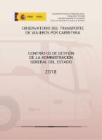 Portada de Observatorio del transporte de viajeros por carretera. Contratos de gestión de la Administración General del Estado, 2018.