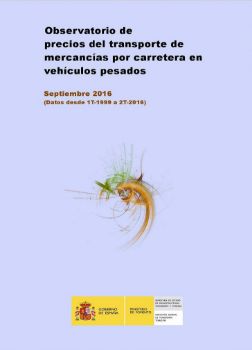 Portada de Observatorio de Precios del transporte de mercancías por carretera en vehículos pesados. Septiembre 2016 (Datos desde 1T-1999 a 2T-2016)