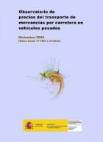 Portada de Observatorio de Precios del transporte de mercancías por carretera en vehículos pesados. Diciembre 2020 (Datos desde 1T-1999 a 3T-2020)