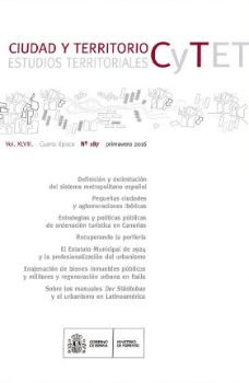 Portada de Ciudad y Territorio, Estudios Territoriales. C y TET nº 187, primavera 2016