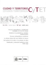 Portada de Ciudad y Territorio, Estudios Territoriales. C y TET, Nº 177 otoño 2013.
