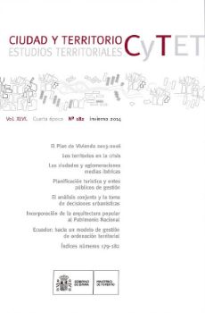 Portada de Ciudad y Territorio, Estudios Territoriales. C y TET, Nº 182  invierno 2014. Vol. XLVI. Cuarta época.