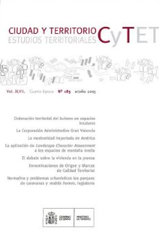 Portada de Ciudad y Territorio, Estudios Territoriales. C y TET, nº 185 otoño 2015. Vol. XLVII