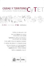 Portada de Ciudad y territorio, Estudios Territoriales. C y TET, nº 186 invierno 2015. Vol. XLVII