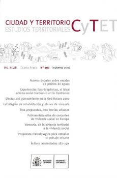 Portada de Ciudad y Territorio, Estudios Territoriales. C y TET, nº 190 invierno 2016. Vol. XLVIII.