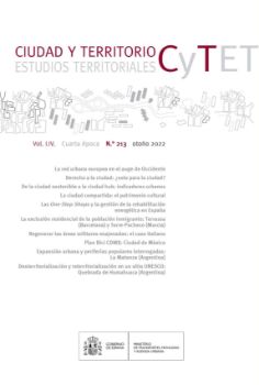 Portada de Revista Ciudad y Territorio, Estudios Territoriales. C y TET n.º 213, otoño 2022