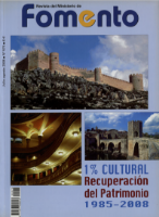 Portada de Revista del Ministerio de Fomento nº 575, Extra julio-agosto 2008.   1% CULTURAL. Recuperación del Patrimonio 1985-2008.