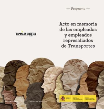 Portada de Acto en memoria de las empleadas y empleados represaliados de Transportes [Programa]