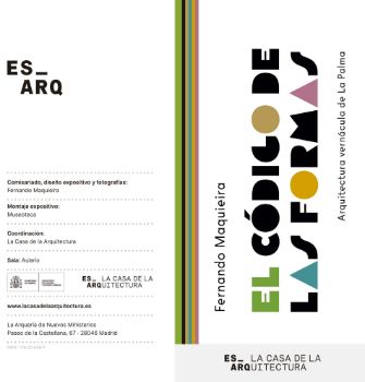 Portada de Código de las formas. Arquitectura vernácula de La Palma. ES_ARQ. La Casa de la Arquitectura [Díptico]