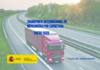 Portada de Transporte internacional de mercancías por carretera realizado por los vehículos pesados Españoles. Enero 2026